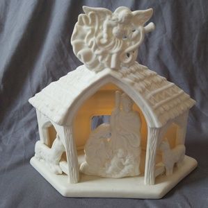 PartyLite O Little Town Bisque Porcelain Nativity
